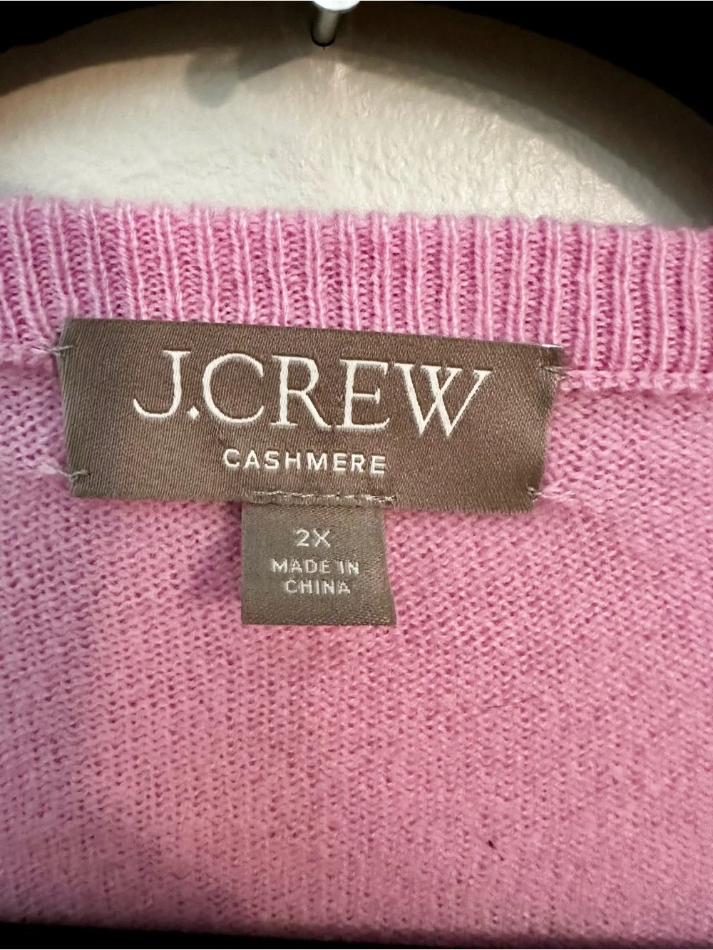 J.Crew Cashmere Relaxed V-Neck Sweater in Pink Size XXL
